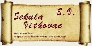 Sekula Vitkovac vizit kartica